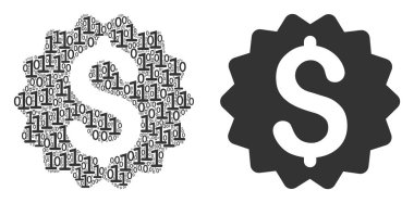 Finansal ödül mühür mozaik ikili basamak