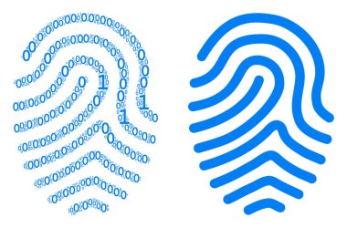 Fingerprint Composition of Binary Digits clipart