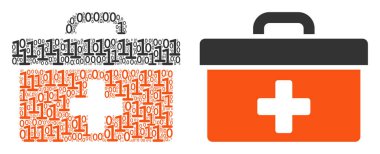 İlkyardım araç kutusu mozaik ikili basamak