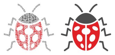 Uğur böceği böcek kompozisyon ikili basamak