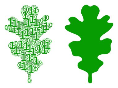 Meşe yaprağı kompozisyon ikili basamak