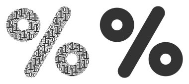 İkili basamak yüzde mozaik