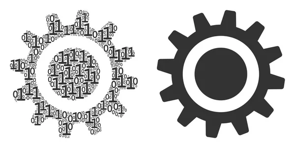 Cog Composition of Binary Digits — Stock Vector