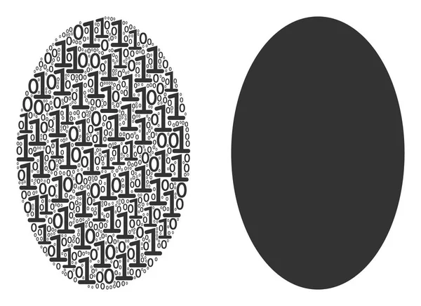 二进制数字的实心椭圆镶嵌 — 图库矢量图片