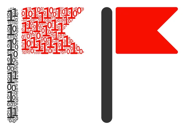 Vlajka koláž binárních číslic — Stockový vektor