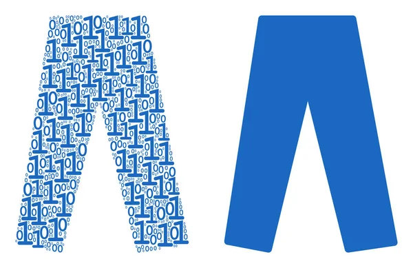 Jeans mosaico de dígitos binários — Vetor de Stock