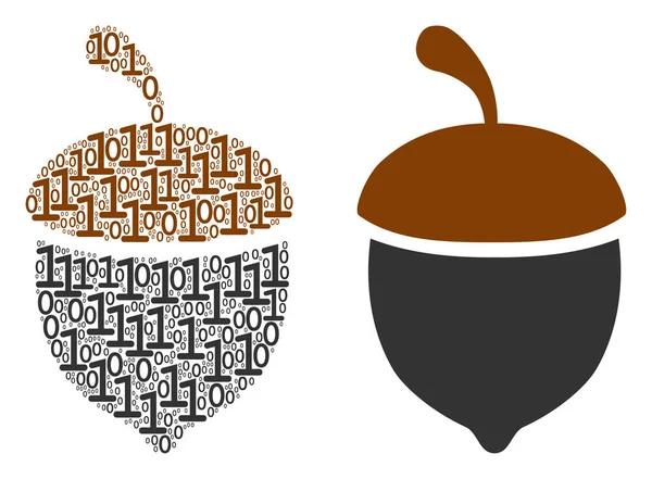 Meşe palamudu kompozisyon ikili basamak