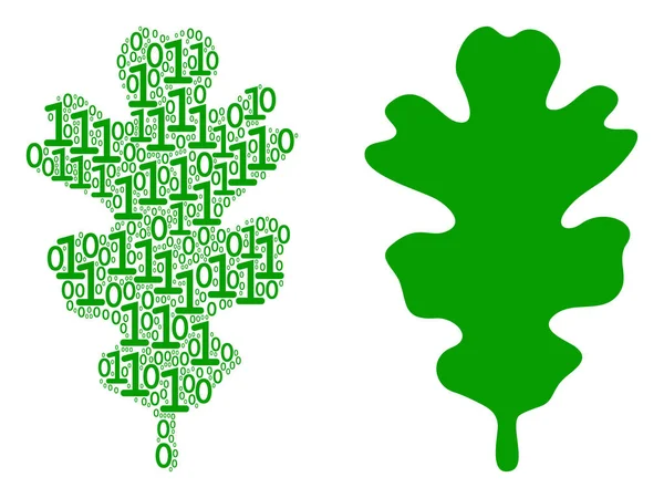 Meşe yaprağı kompozisyon ikili basamak