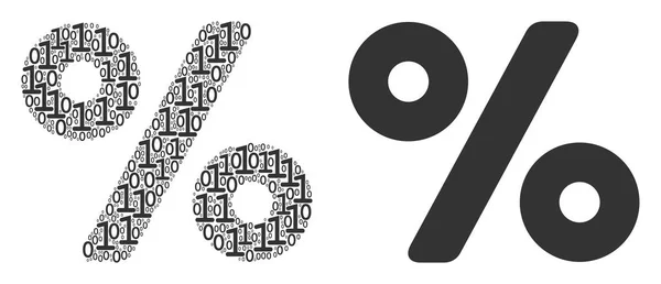 Porcentaje de mosaico de dígitos binarios — Archivo Imágenes Vectoriales