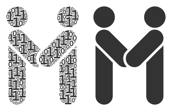 Kişi el sıkışma kolaj ikili basamak