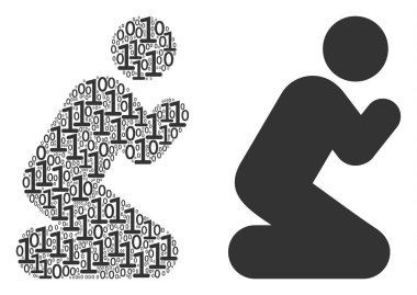 Dua eden kişi kompozisyon ikili basamak