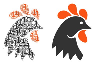 Horoz kafası mozaik ikili basamak