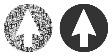 İkili basamak kompozisyonu yuvarlak ok