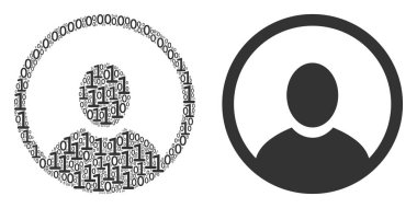 Yuvarlak Kullanıcı portre kompozisyon ikili basamak