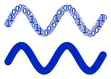 Sinusoid dalga mozaik ikili basamak