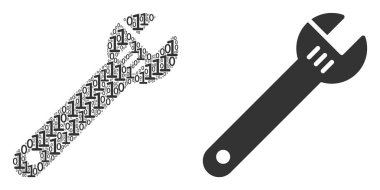 Somun anahtarı mozaik ikili basamak