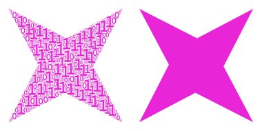 İkili basamak yıldız kompozisyon ışıltı