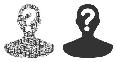 Bilinmeyen kişi kolaj ikili basamak