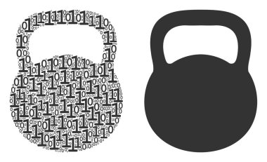 Ağırlık mozaik sıfır ve farklı boyutlarda null basamak simgesi. Vektör basamak simgeleri ağırlık mozaik tasarım konsepti düzenlenir.