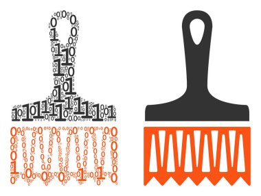 Geniş fırça kompozisyon ikili basamak