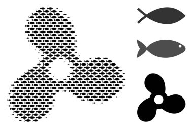 Balık yarı ton tekne pervanesi kolaj