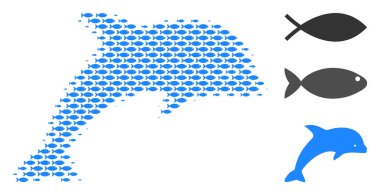 Balık yarı ton yunus mozaik