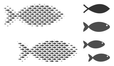 Yarı ton balık kompozisyon çifti