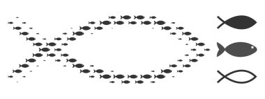 Kompozisyon yarı ton balık sembol