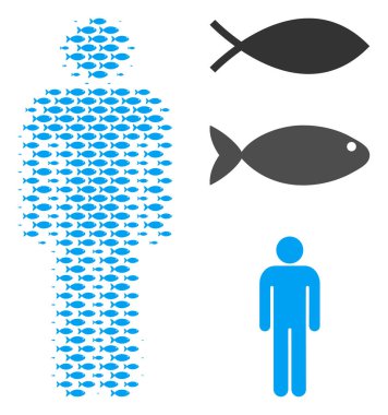 Balık yarı ton adam Kullanıcı mozaik