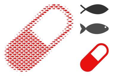 Balık yarı ton ilaç granül kompozisyon