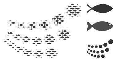 Balık noktalı resim nesneye bir akım mozaik