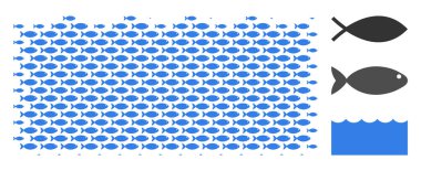 Balık yarı ton deniz su kolaj