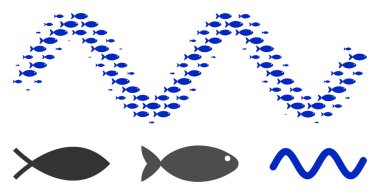 Balık yarı ton Sinusoid dalga kompozisyon