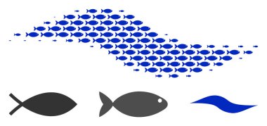 Balık yarı ton dalga şekli kompozisyon