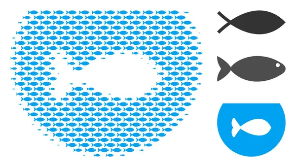 Balık yarı ton akvaryum kolaj