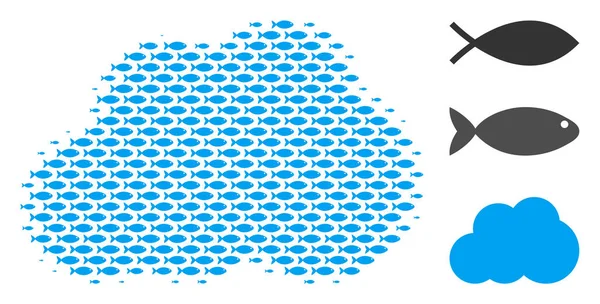 Balık yarı ton bulut kompozisyon