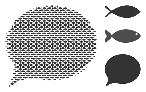 Balık noktalı resim mozaik ipucu. Vektör balık simgeler ipucu mozaik düzenlenir. Balıkçılık tasarım konsepti.