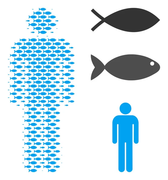 Balık yarı ton adam Kullanıcı mozaik