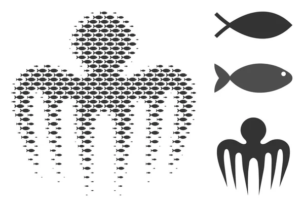 Balık yarı ton Spectre ahtapot kompozisyon