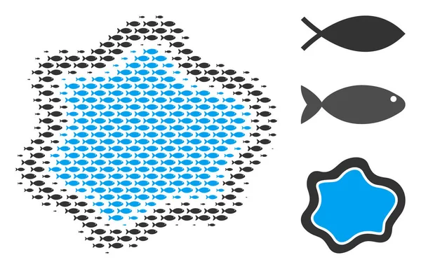 Balık yarı ton su havuzu kompozisyon