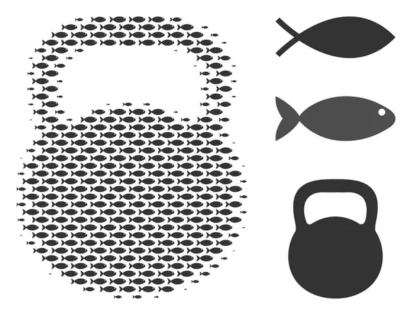 Balık yarı ton ağırlık mozaik