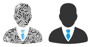 İşadamı mozaik hizmet araçları