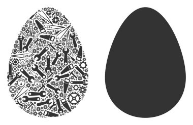 Yumurta mozaik onarım araçları