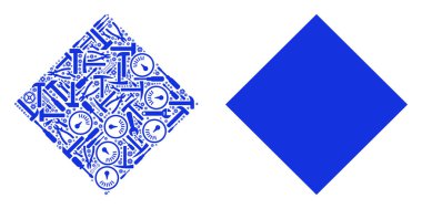 Dolgulu Rhombus kompozisyon hizmet araçları