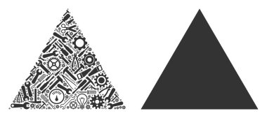 Dolgulu üçgen kolaj onarım araçları