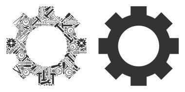 Dişli mozaik hizmet araçları