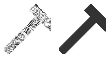 Hizmet araçları çekiç kolaj