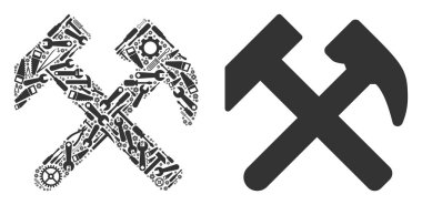 Hizmet araçları çekiç mozaiği