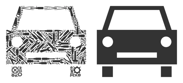 Auto mozaïek van Service Tools — Stockvector