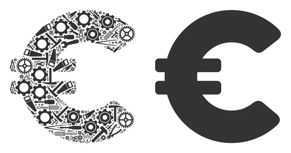 Euron mosaik av serviceverktyg — Stock vektor